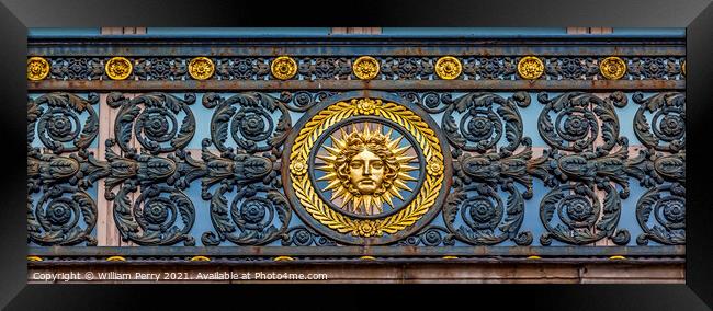 Sun King Decoration Government Buildings Paris France Framed Print by William Perry