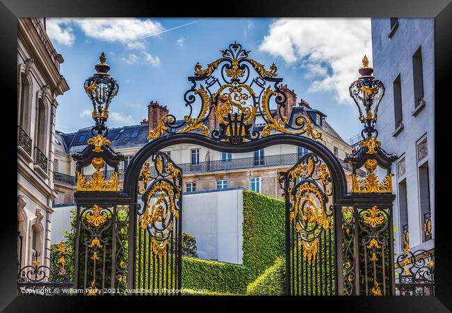 Ornate Gold Gate Champs Elysee Paris France Framed Print by William Perry