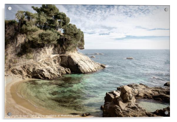 Cove of Roca del Paller - Des-saturated Edition Acrylic by Jordi Carrio