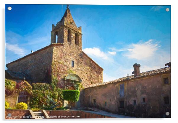 Church of Santa Maria de Sau - C1510-3243-PIN-R Acrylic by Jordi Carrio