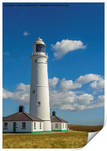 Nash Point Lighthouse Glamorgan Heritage Coast  Print by Nick Jenkins