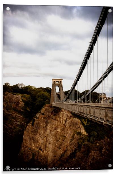 Clifton Suspension  Bridge Avon Acrylic by Peter Greenway