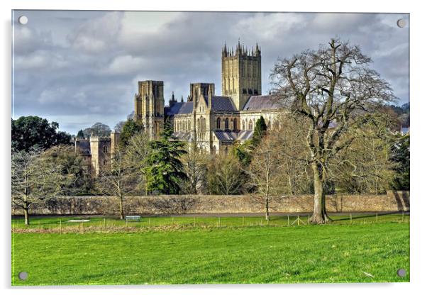 Wells Cathedral Somerset Acrylic by austin APPLEBY