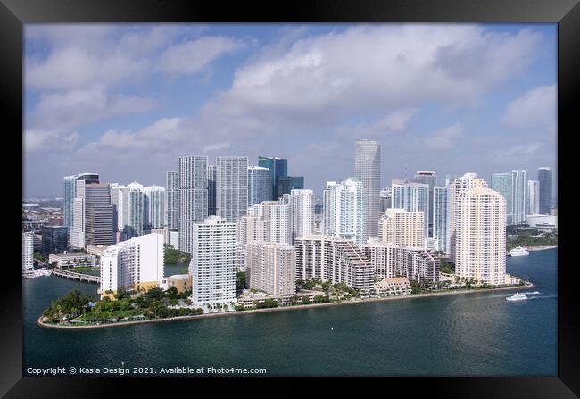Miami Skyline, Florida, USA Framed Print by Kasia Design