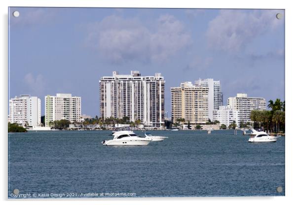 Miami Beach across the Bay Acrylic by Kasia Design