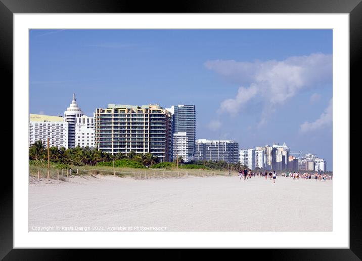Miami Beach, Florida, USA Framed Mounted Print by Kasia Design