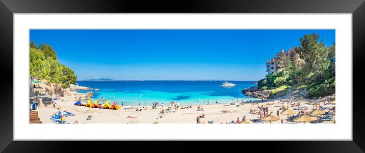 Panoramic view beautiful beach Calvia, Cala Compte Framed Mounted Print by Alex Winter