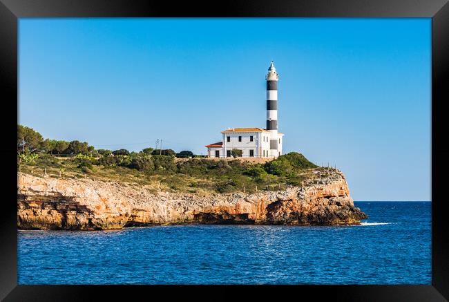 Lighthouse Portocolom. A Beacon of Tranquility Framed Print by Alex Winter