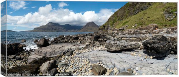 Black Cuillin from Scaladal Beach, Skye Canvas Print by Photimageon UK