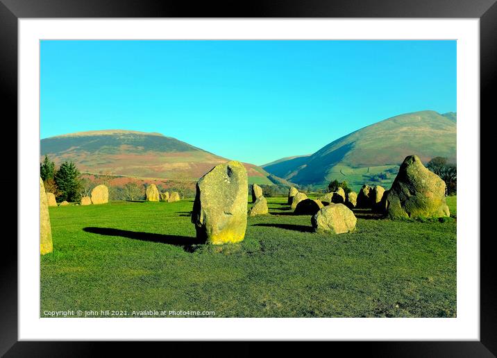 Castlerigg Stone Circle, Cunbria. Framed Mounted Print by john hill