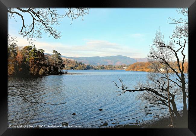 Derwentwater, Cumbria. Framed Print by john hill