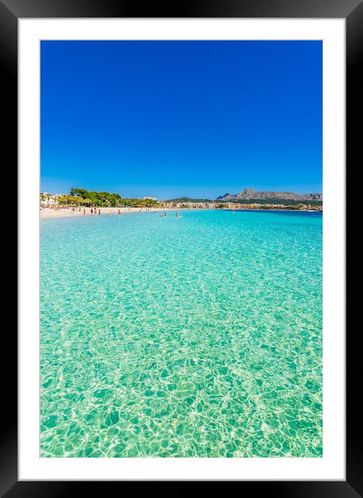 Alcudia turquoise water Framed Mounted Print by Alex Winter