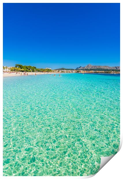 Alcudia turquoise water Print by Alex Winter