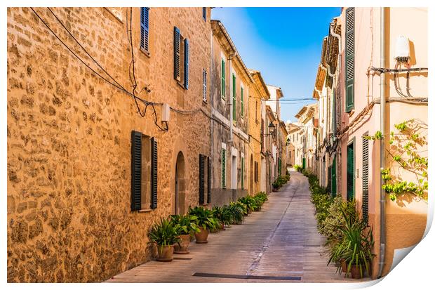 Old town of Alcudia street Print by Alex Winter