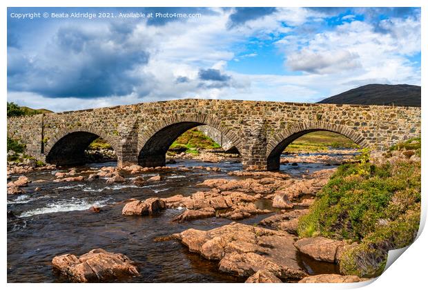 Sligachan Old Bridge Print by Beata Aldridge