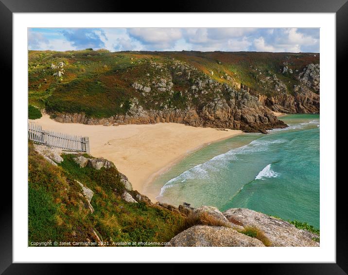 Serene Oasis of Porthcurno Framed Mounted Print by Janet Carmichael