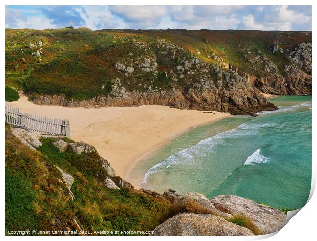 Serene Oasis of Porthcurno Print by Janet Carmichael
