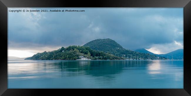Early morning Lefkada Framed Print by Jo Sowden