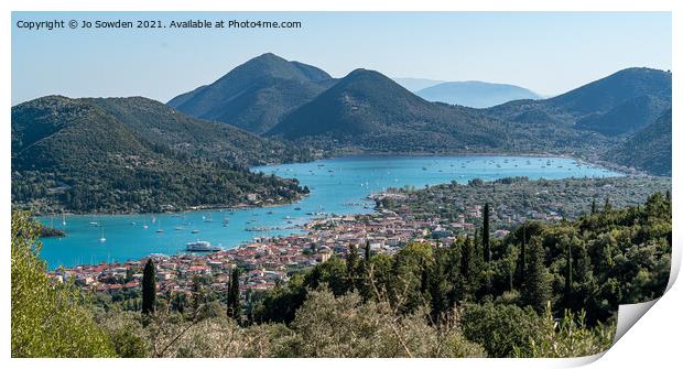 Tranquil Bay, Lefkada Print by Jo Sowden