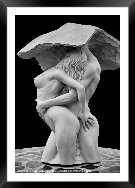 Naked Lovers Framed Mounted Print by Raymond Evans