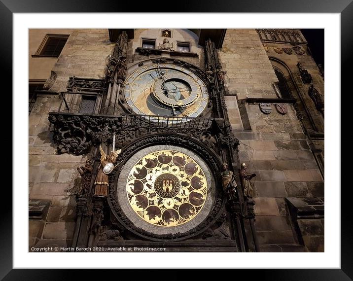 Prague Astronomic Clock Framed Mounted Print by Martin Baroch