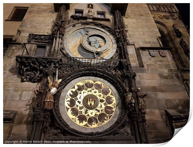 Prague Astronomic Clock Print by Martin Baroch