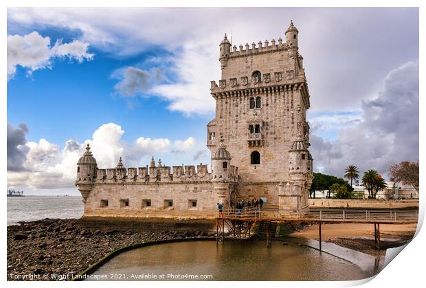 Torre de Belem Lisbon Print by Wight Landscapes