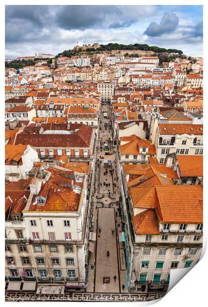 Streets Of Lisbon Print by Wight Landscapes