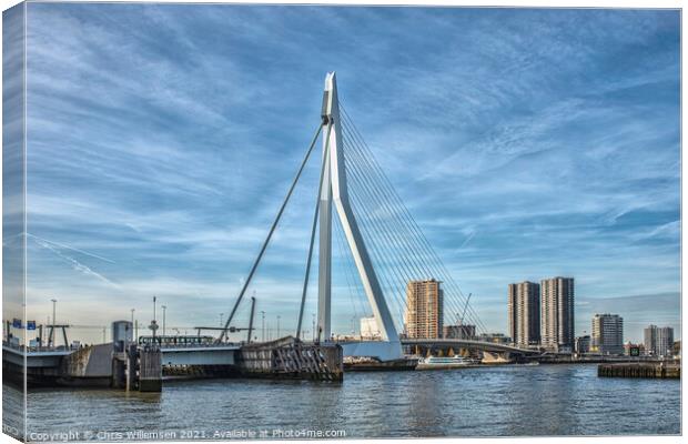 skyline from rotterdam with the erasmus bridge Canvas Print by Chris Willemsen