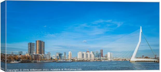 skyline from rotterdam with the bridge Canvas Print by Chris Willemsen