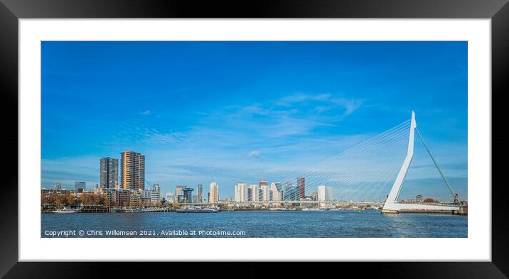 skyline from rotterdam with the bridge Framed Mounted Print by Chris Willemsen
