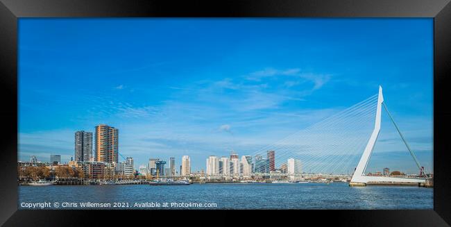 skyline from rotterdam with the bridge Framed Print by Chris Willemsen