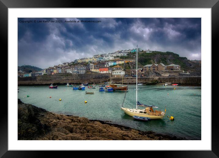 Mevagissey Boats Outside the Harbour Framed Mounted Print by Lee Kershaw