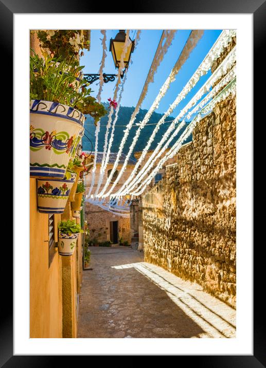 Charming Stone Alleyways of Valldemossa, Mallorca  Framed Mounted Print by Alex Winter