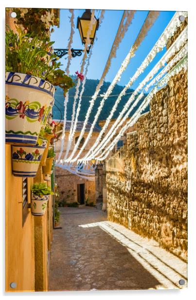 Charming Stone Alleyways of Valldemossa, Mallorca  Acrylic by Alex Winter
