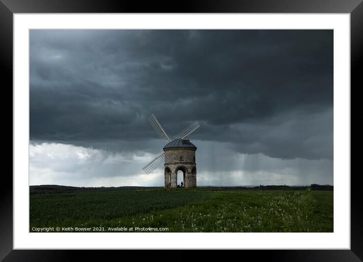 Chesterton Windmill before the storm Framed Mounted Print by Keith Bowser