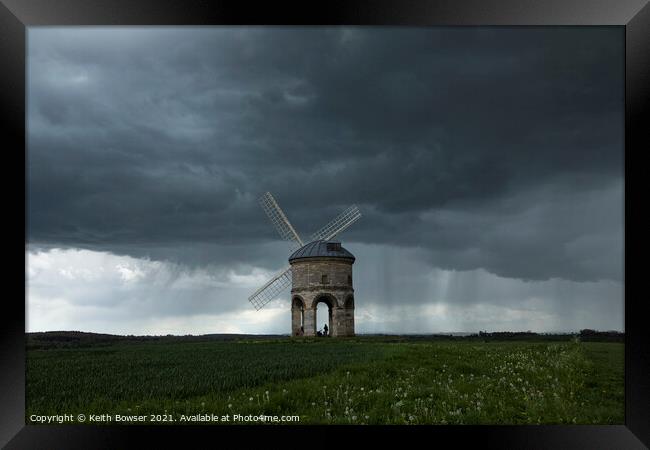 Chesterton Windmill before the storm Framed Print by Keith Bowser