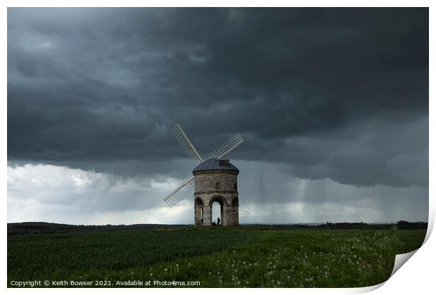 Chesterton Windmill before the storm Print by Keith Bowser