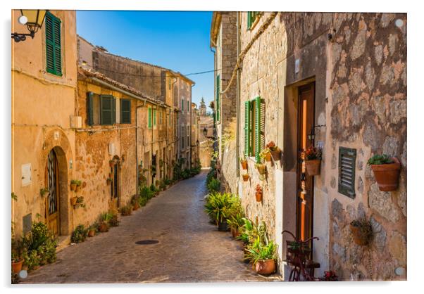Charming Rustic Alley in Valldemossa, Spain alley Acrylic by Alex Winter