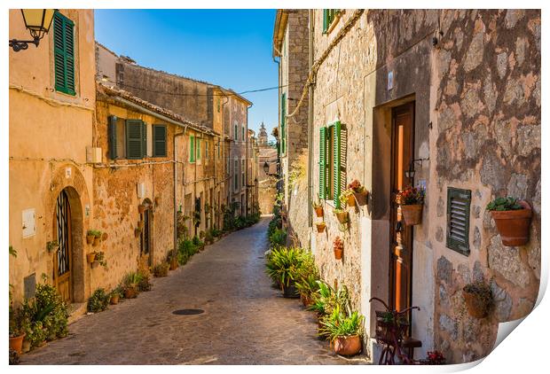 Charming Rustic Alley in Valldemossa, Spain alley Print by Alex Winter