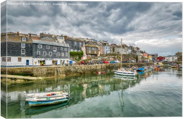 Mevagissey - Boats in the Harbour Canvas Print by Lee Kershaw