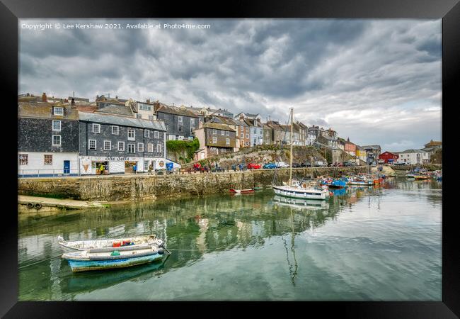 Mevagissey - Boats in the Harbour Framed Print by Lee Kershaw