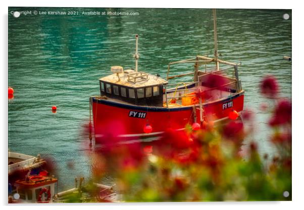 Mevagissey Fishing Boat Acrylic by Lee Kershaw