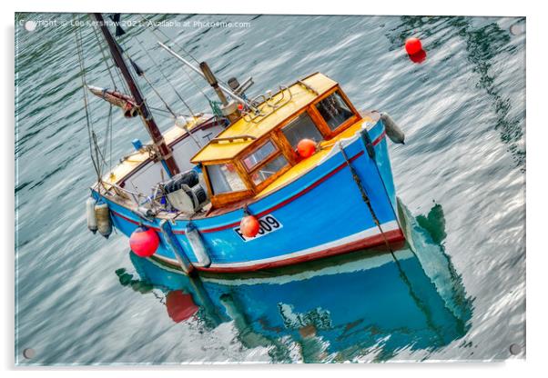 Cornish Fishing Boat Acrylic by Lee Kershaw