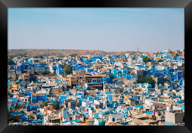 Blue city Jodhpur Framed Print by Sanga Park