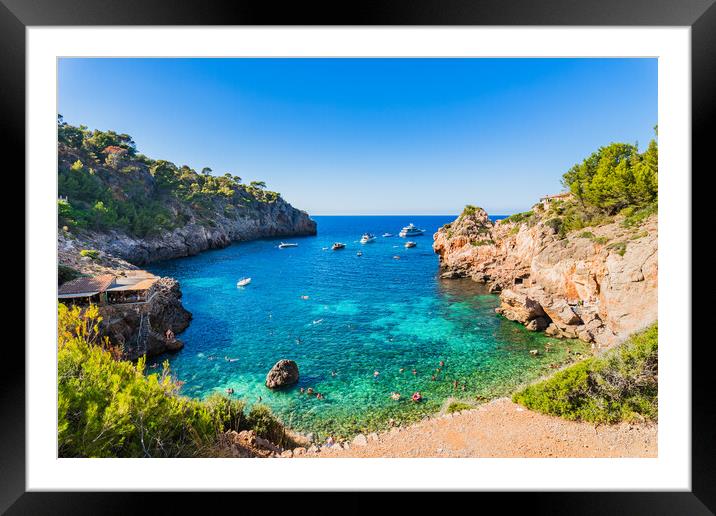 Cala Deia, Mallorca island, Spain Mediterranean Se Framed Mounted Print by Alex Winter
