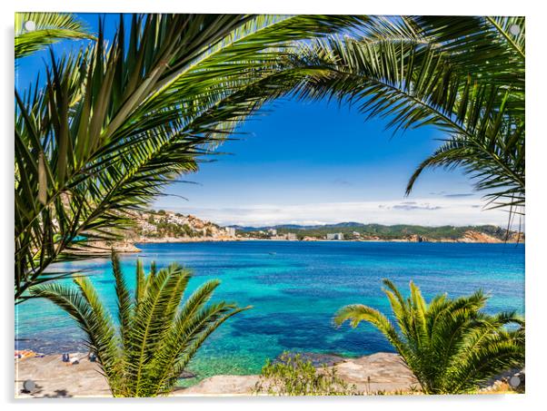 Cala Fornells bay beach Mallorca Acrylic by Alex Winter