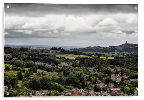 holmfirth  moor. 2011 over.cast. Acrylic by simon sugden