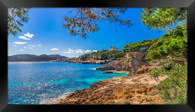 Coast view of Cala Ratjada on Majorca island, Spai Framed Print by Alex Winter