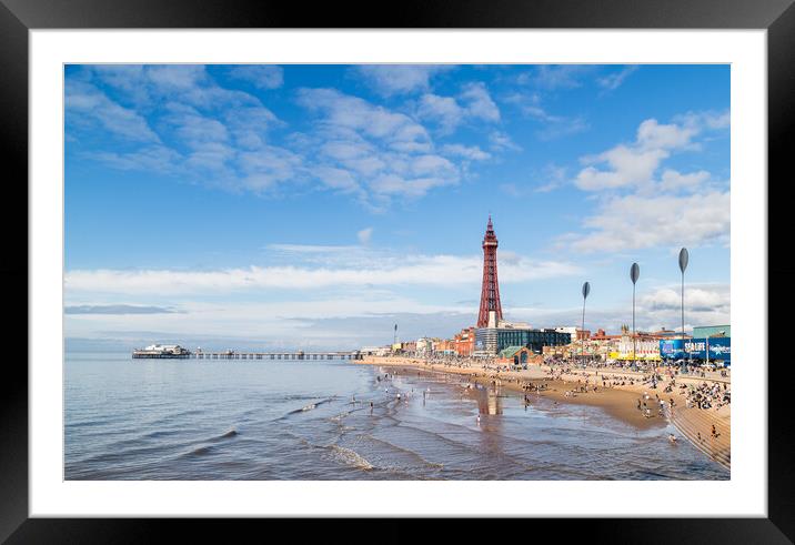 Tourists on Blackpool beach Framed Mounted Print by Jason Wells